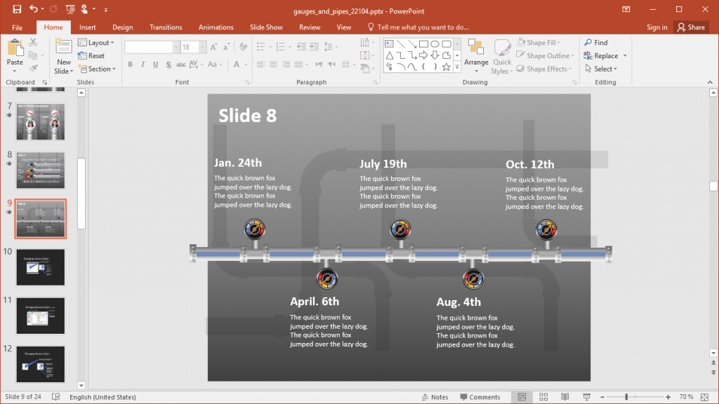 Animated Pipes PowerPoint Template