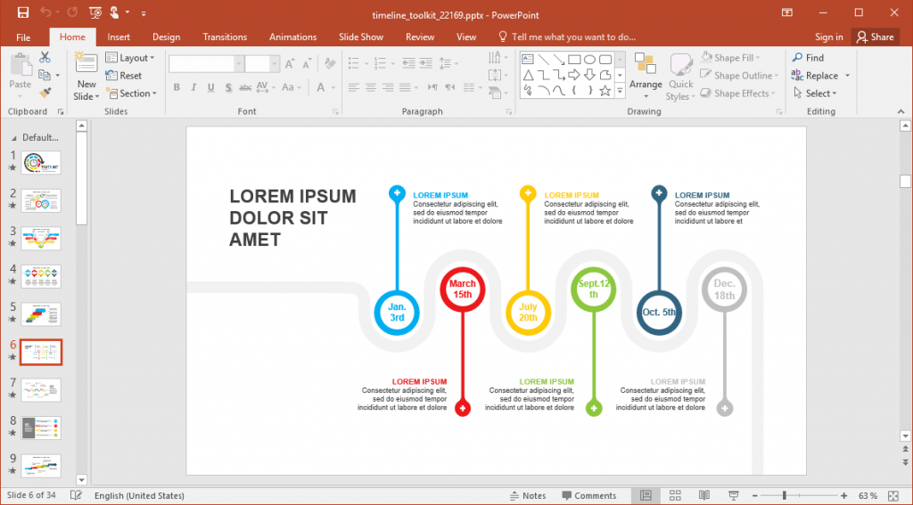 Animated Timeline Schedule Template for PowerPoint