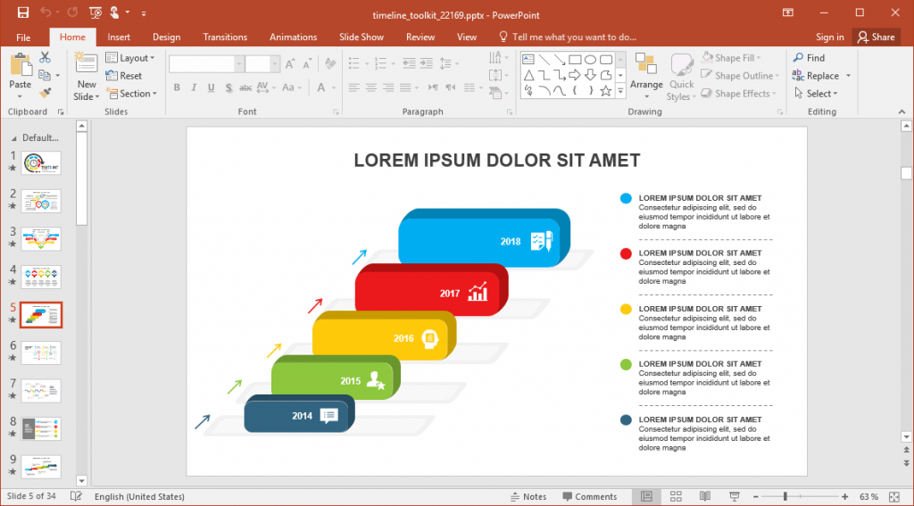 Animated Timeline Schedule Template for PowerPoint