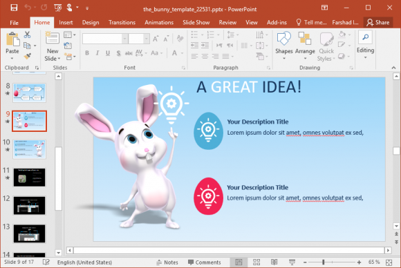 Image 1 for Easter Bunny Powerpoint Template
