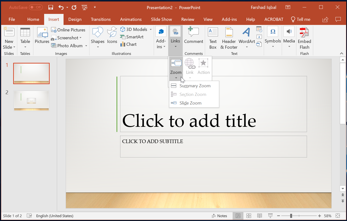 PowerPoint Zoom Feature in Office