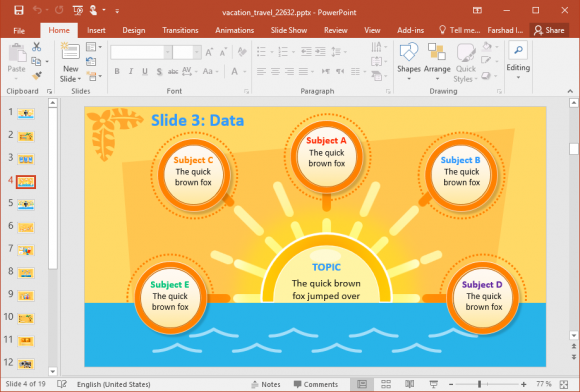 Animated Vacation Travel PowerPoint Template