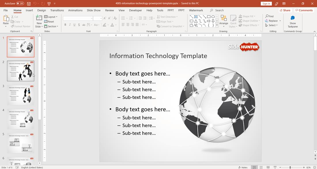 IT PowerPoint template design for presentations on Information Technology