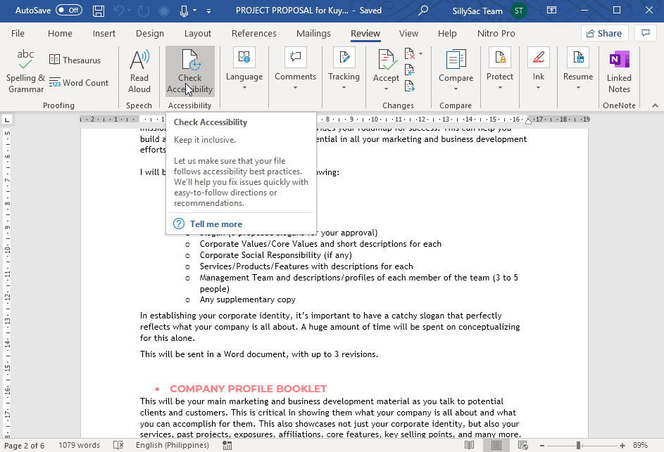Check Accessibility in Microsoft Word