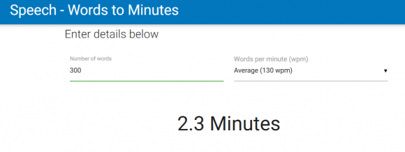 2 minutes presentation how many words