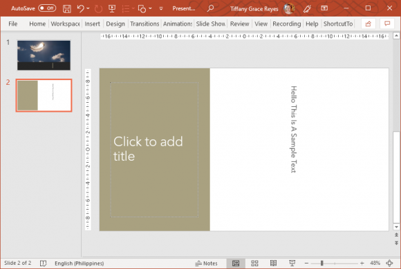How to Set Text Direction and Position in a PowerPoint Text Box or Shape