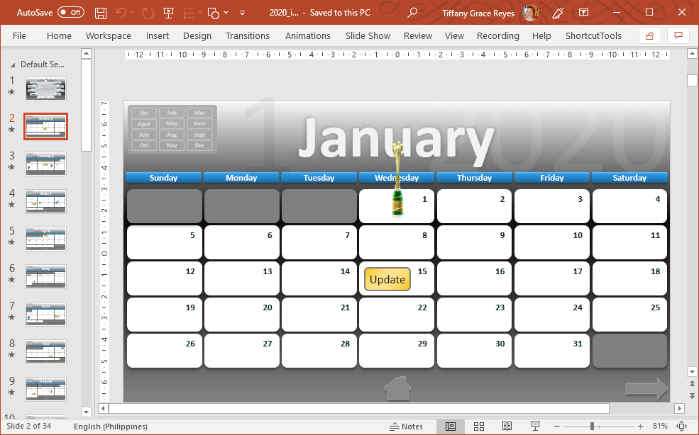 Full Interactive Calendar Template