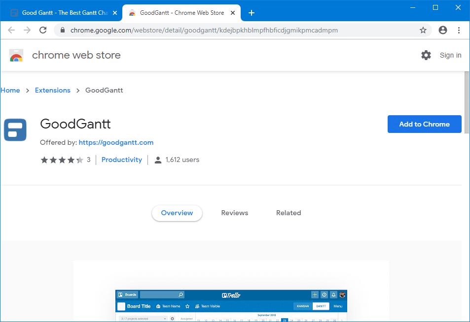 GoodGantt extension in Chrome Extension