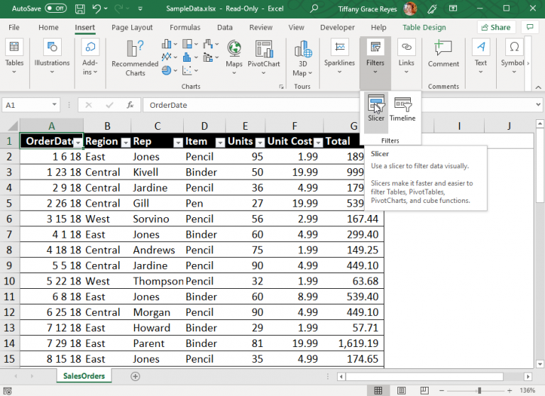 How to use Slicers in Excel to Filter Data