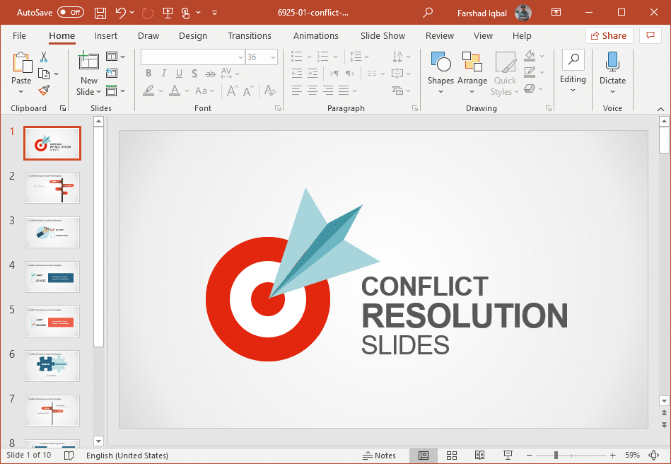 Conflict Resolution Slides Template for PowerPoint Presentations