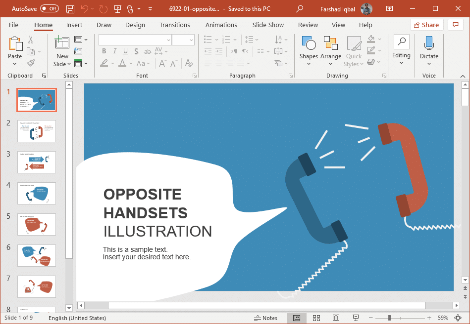 Opposite Handsets Illustration for Presentations on Conflict Resolution