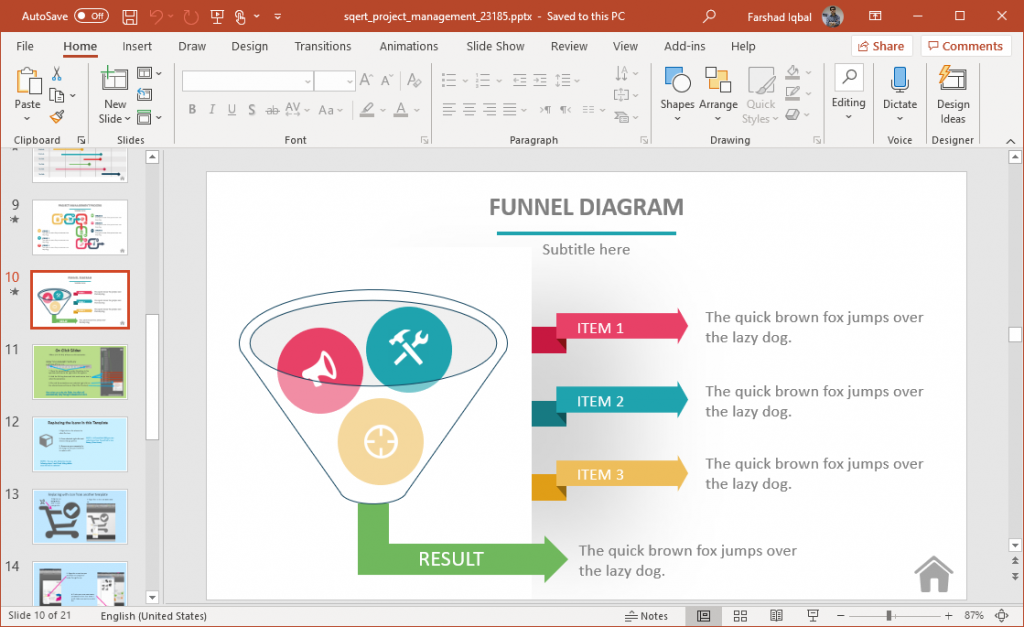 Animated SQERT Project Management PowerPoint Template