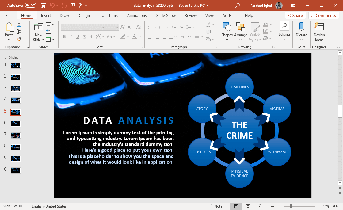 Animated Data Analysis Slide PowerPoint template