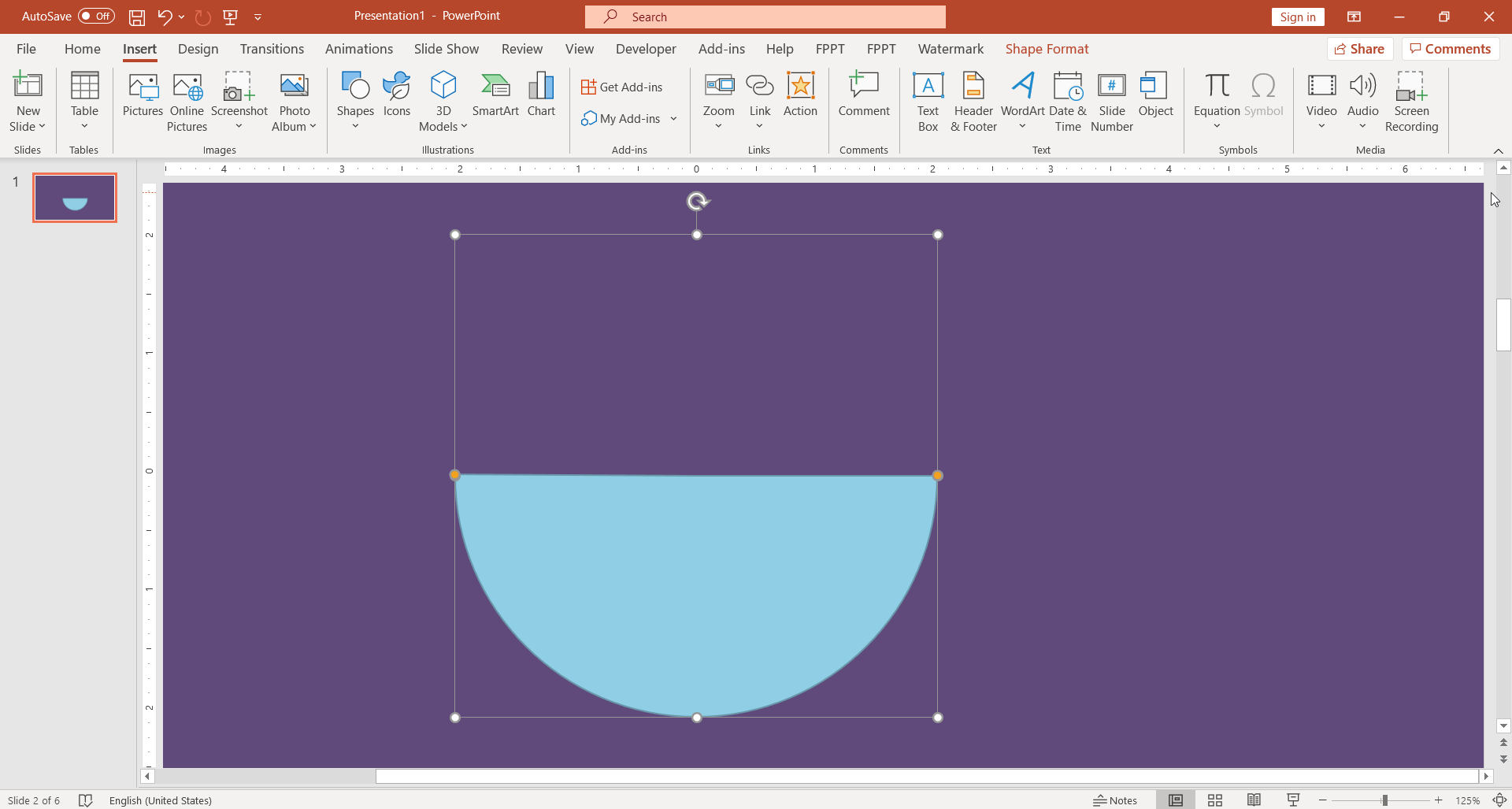 How to Make a Semi-circle in PowerPoint using the Partial Circle shape