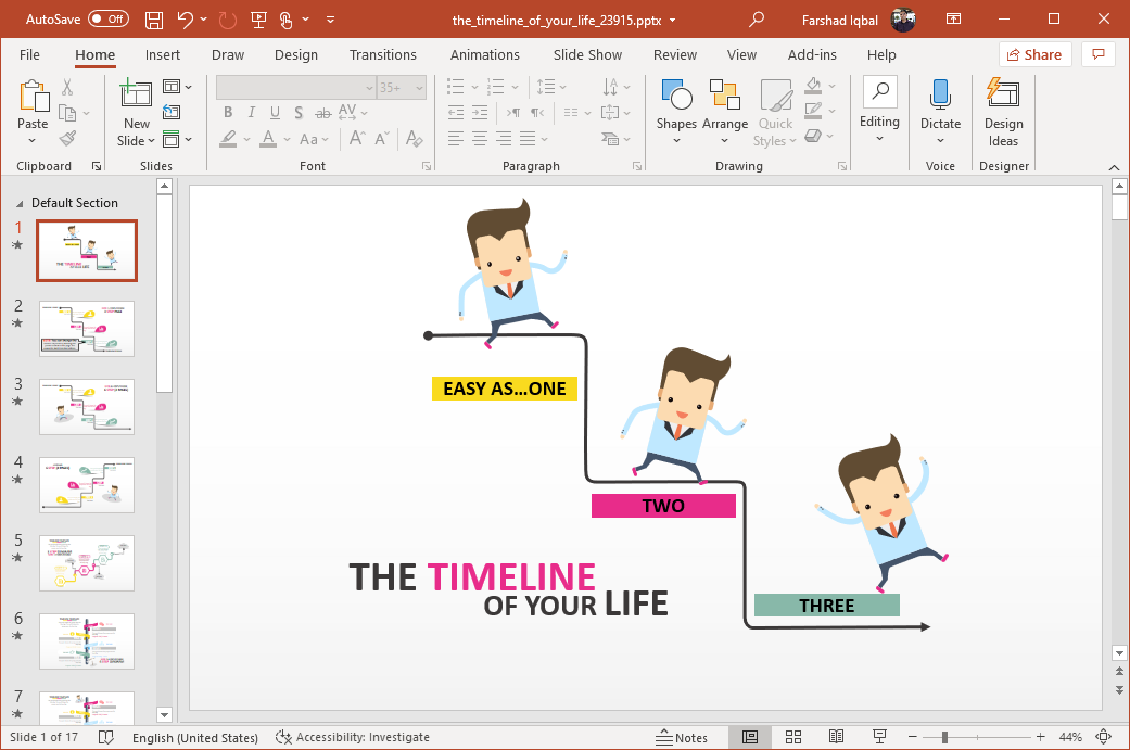 Timeline of your life PowerPoint template