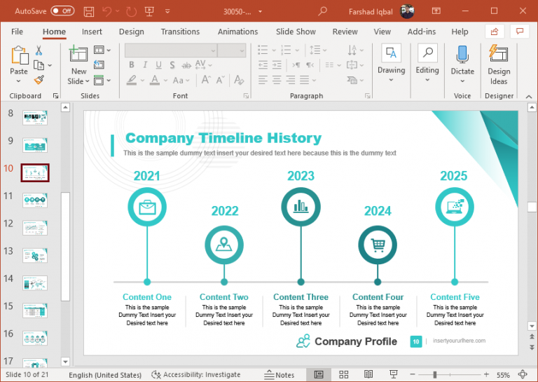 Professional Company Profile PowerPoint Template