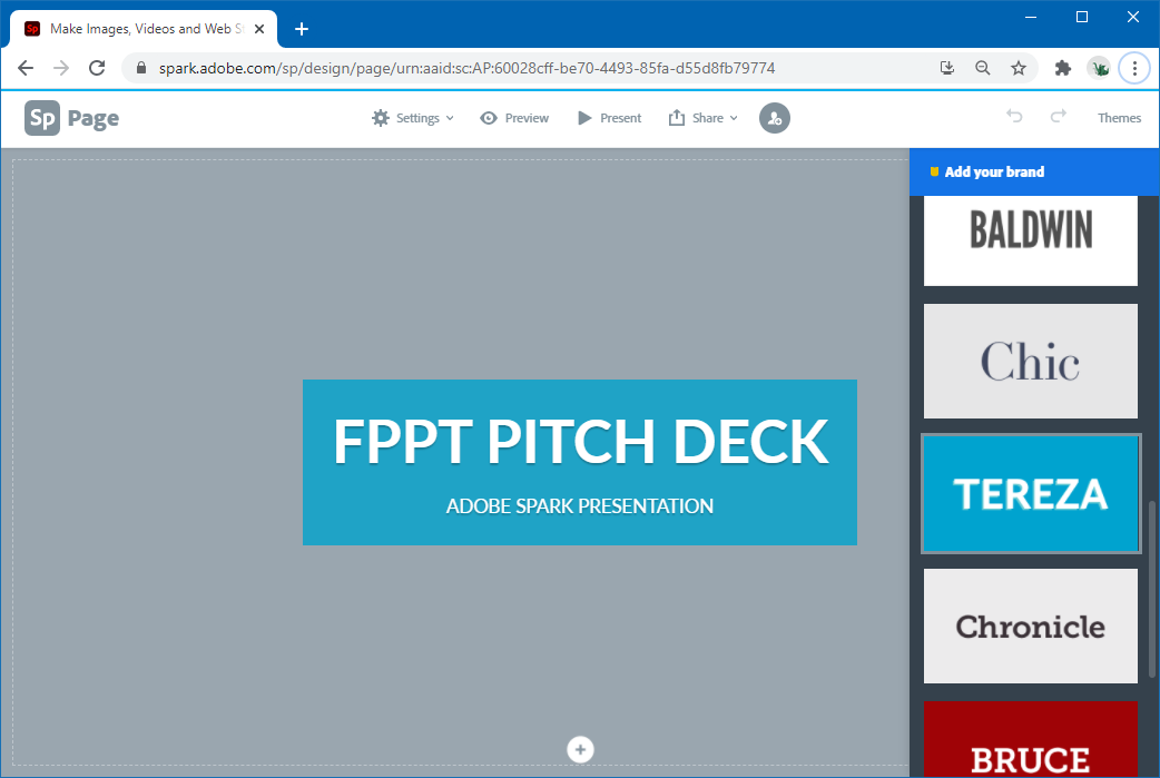 Adobe Spark Page - Pitch Deck Presentation created with Adobe Spark