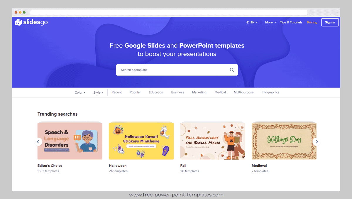 Slidesgo website by Freepik