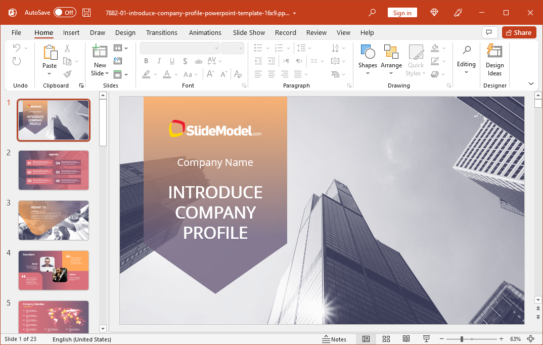 Executive Company Profile PowerPoint Template PPT