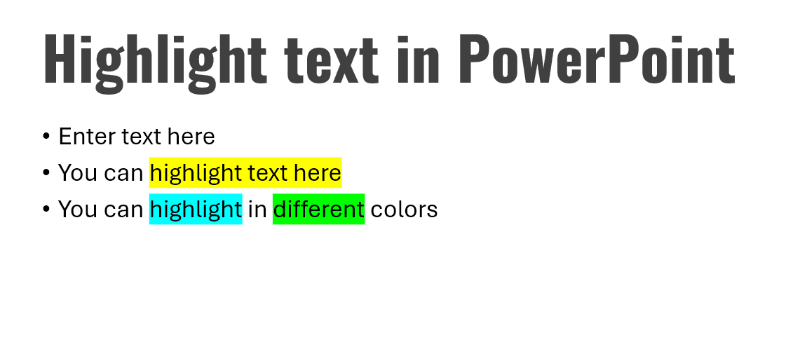 How to Highlight text in PowerPoint with multiple colors