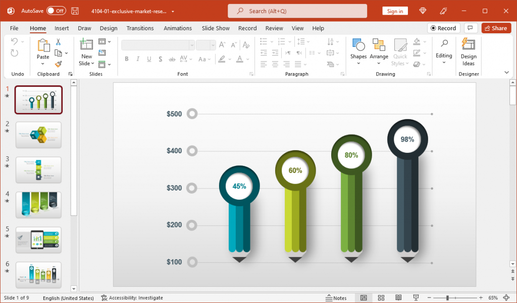 Market Research presentation template for PowerPoint