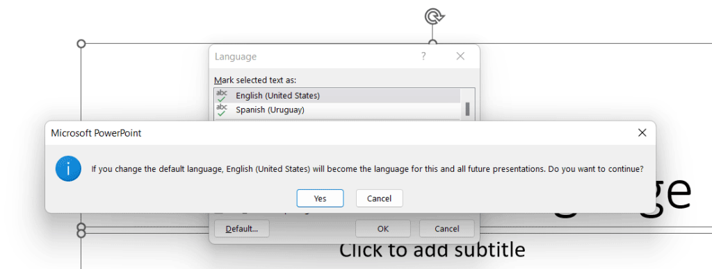 How to change language in PowerPoint to English in all future presentations
