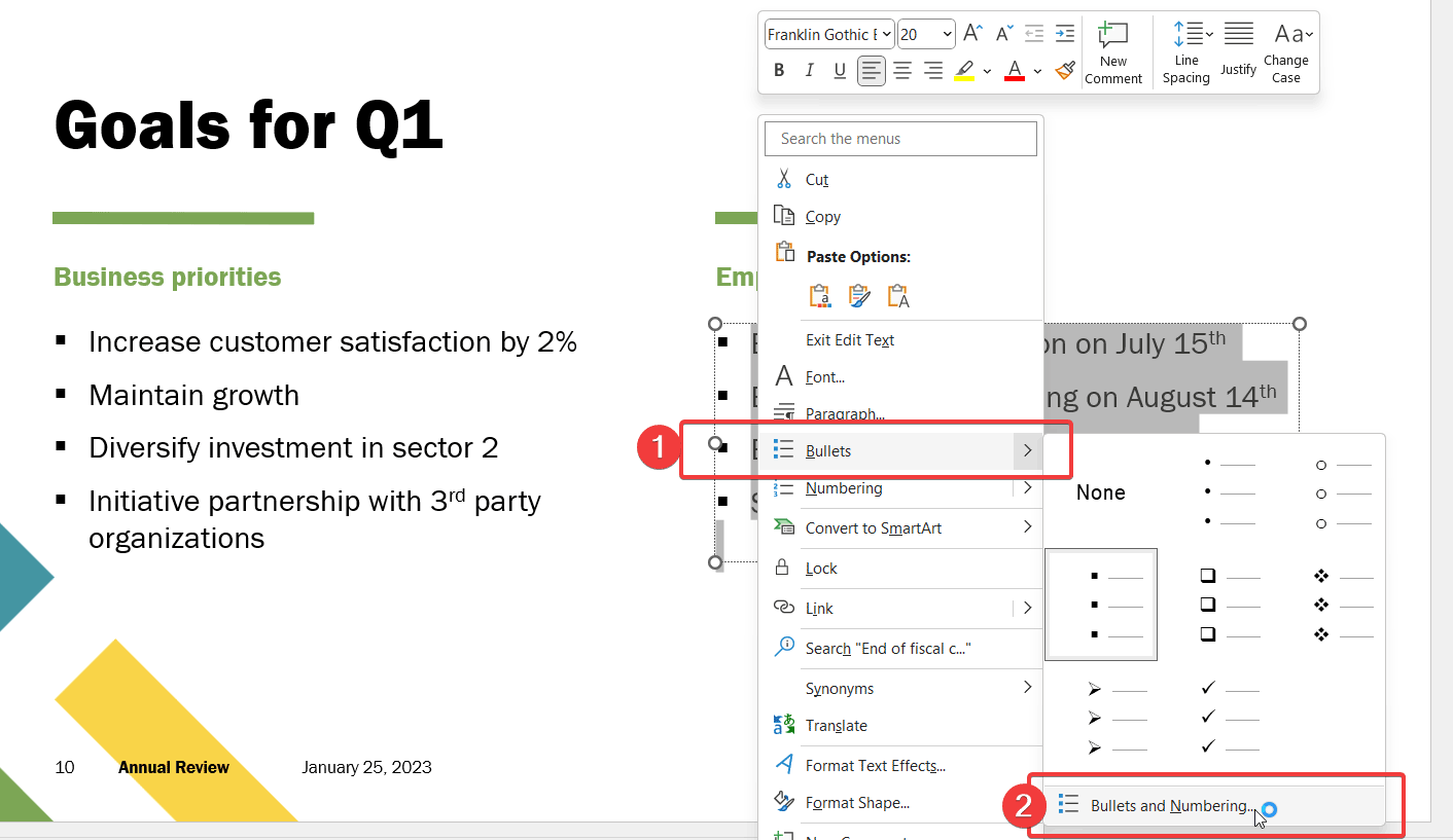 How to change the color of bullet points in powerpoint 