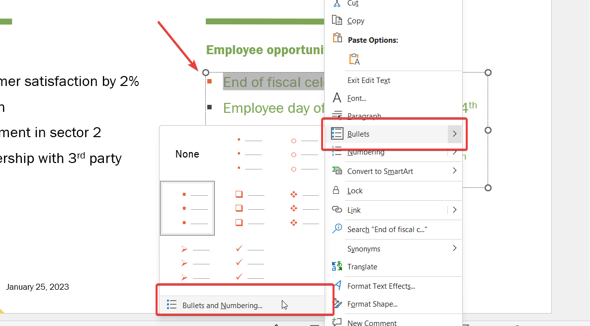 How to change the color of bullet points in powerpoint 