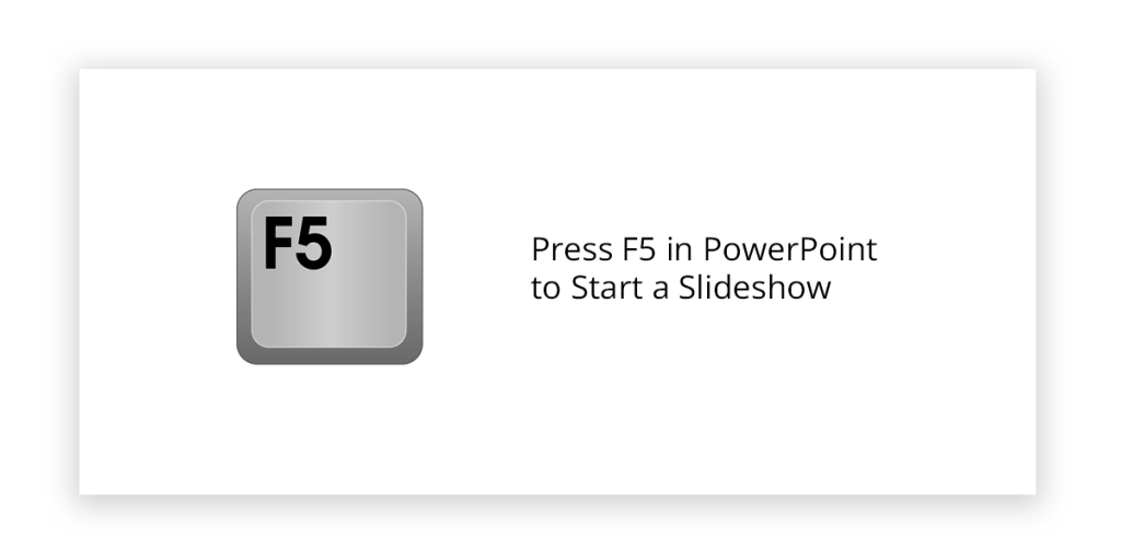 Press F5 in PowerPoint to start a slideshow from the beginning of the presentation (from first slide)