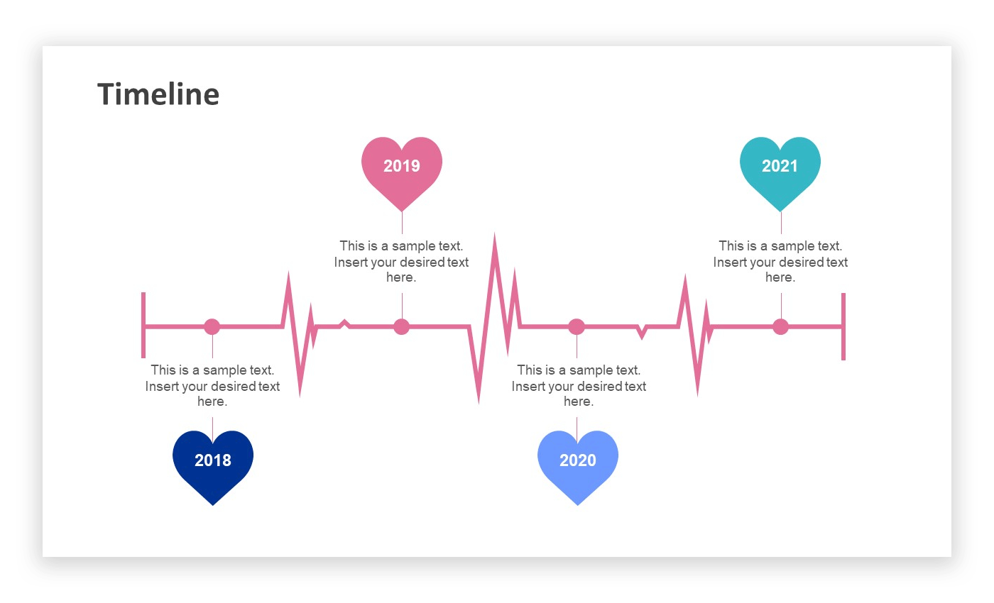 Example of Timeline Slide with ECG diagram style