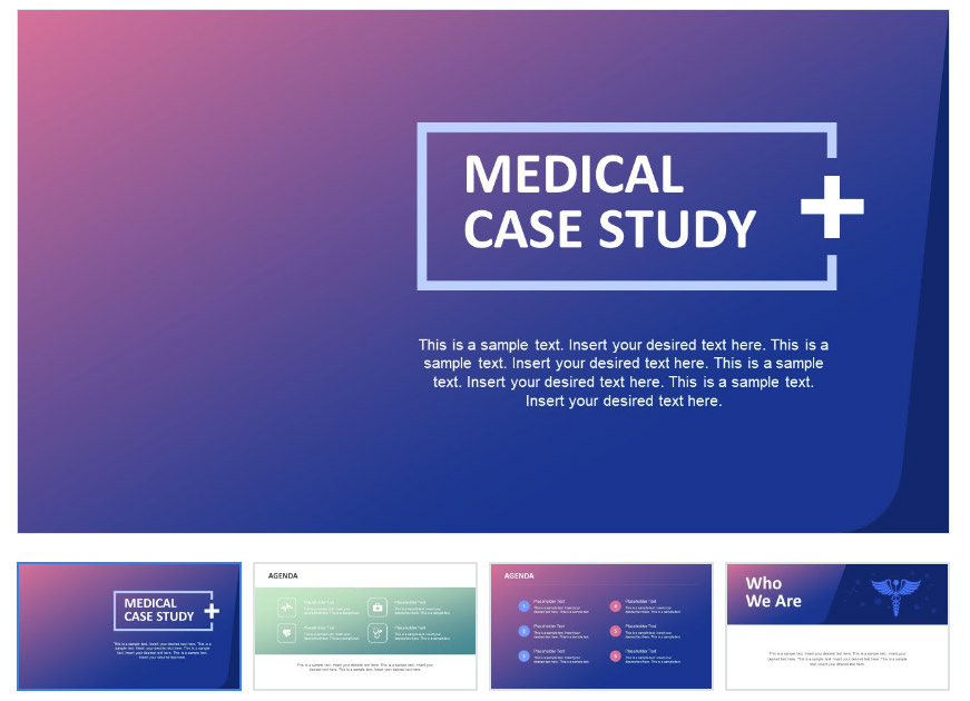 100% editable Medical Case PPT Template with a gradient cover slide design for PowerPoint and Google Slides