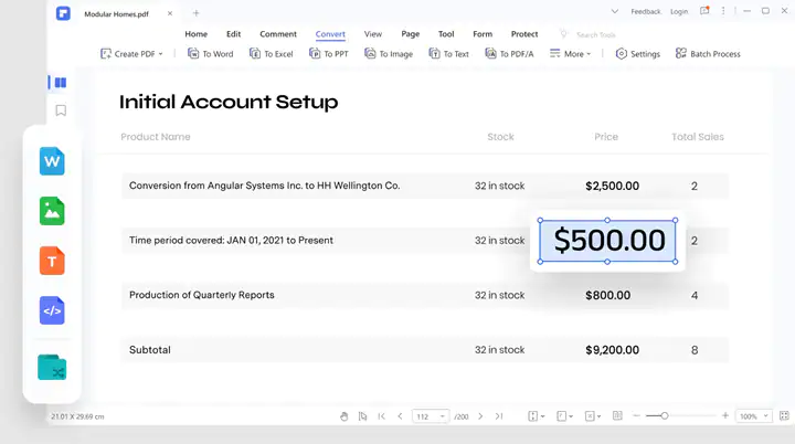 PDFelement example for converting PPT to PDF