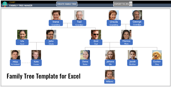 Family Tree Template for Excel (with Examples)