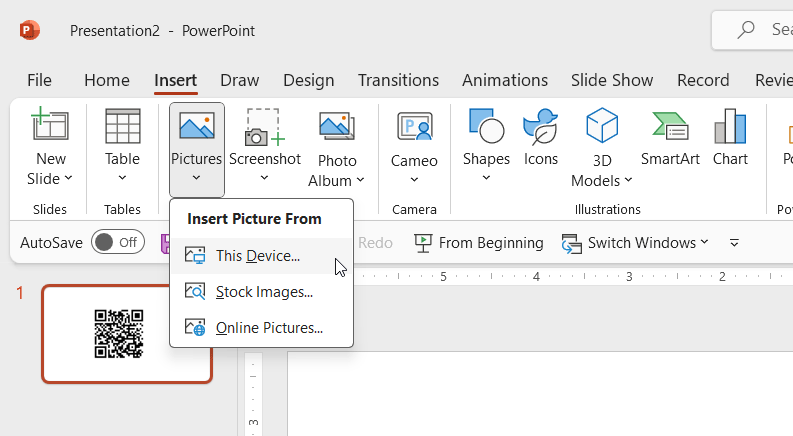 Insert a QR Code in PowerPoint