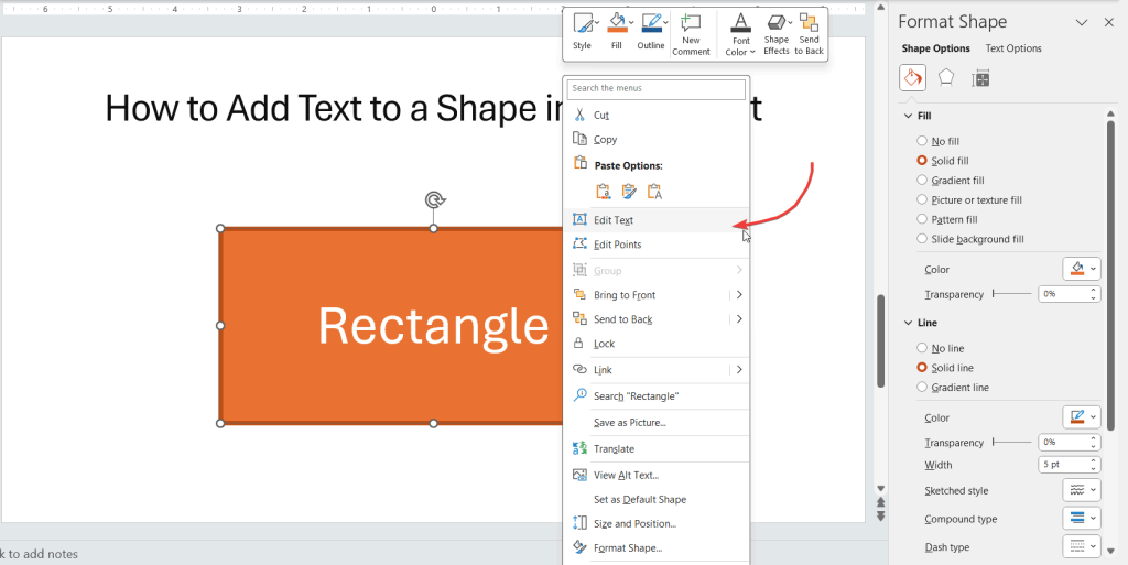 How to Add Text to a Shape in PowerPoint