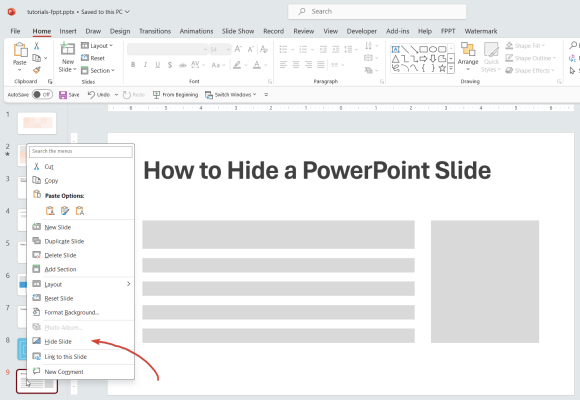 How to Hide a PowerPoint Slide