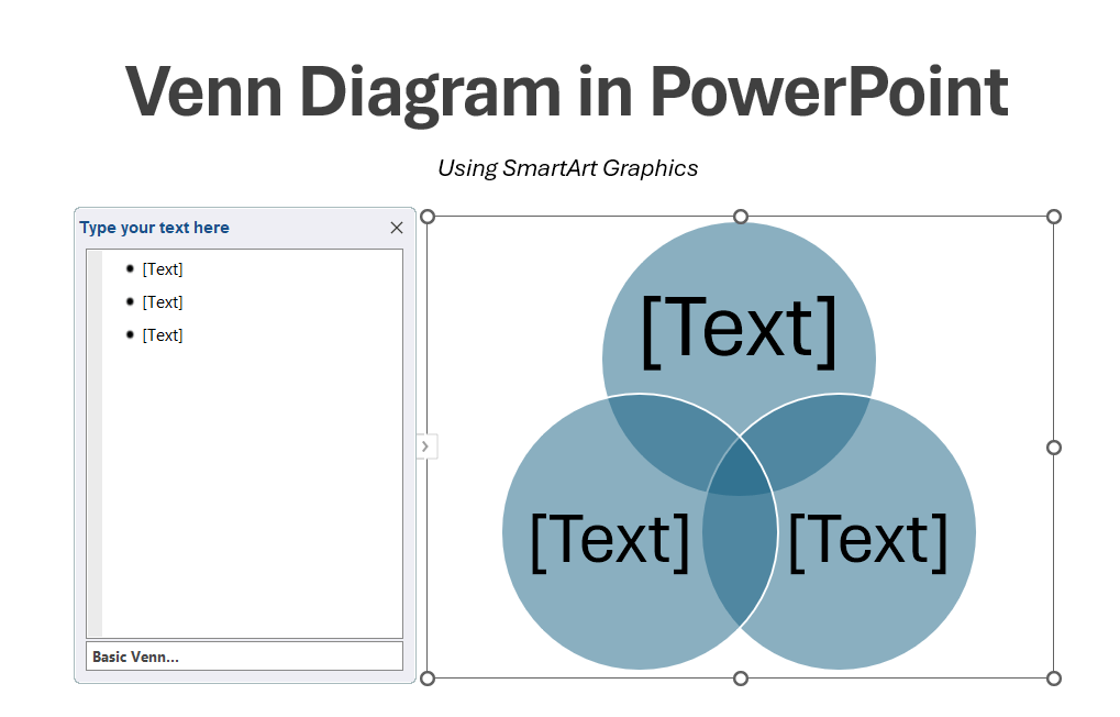 Venn diagram SmartArt Example