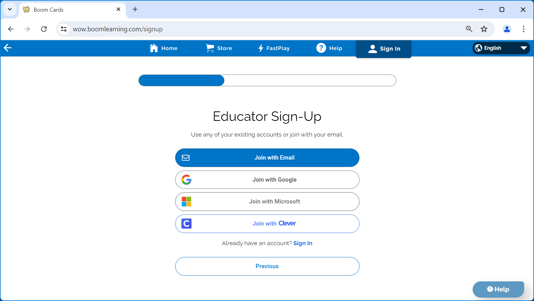 Sign up for Boom Cards using Google, Microsoft, or Clever Account