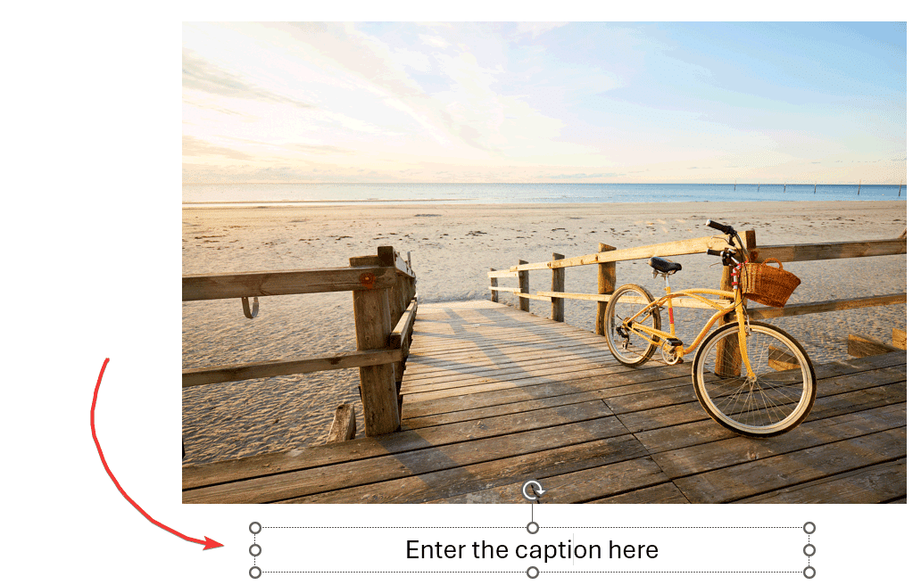 Example of Caption for image in PowerPoint