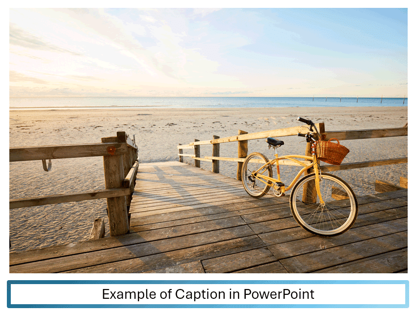 Example of caption added to image in PowerPoint