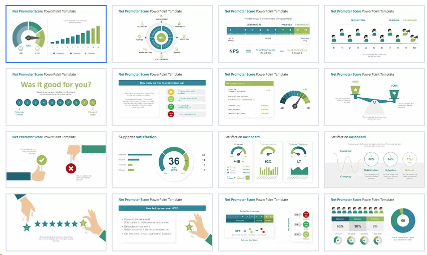 Example of NPS slides for PowerPoint presentation