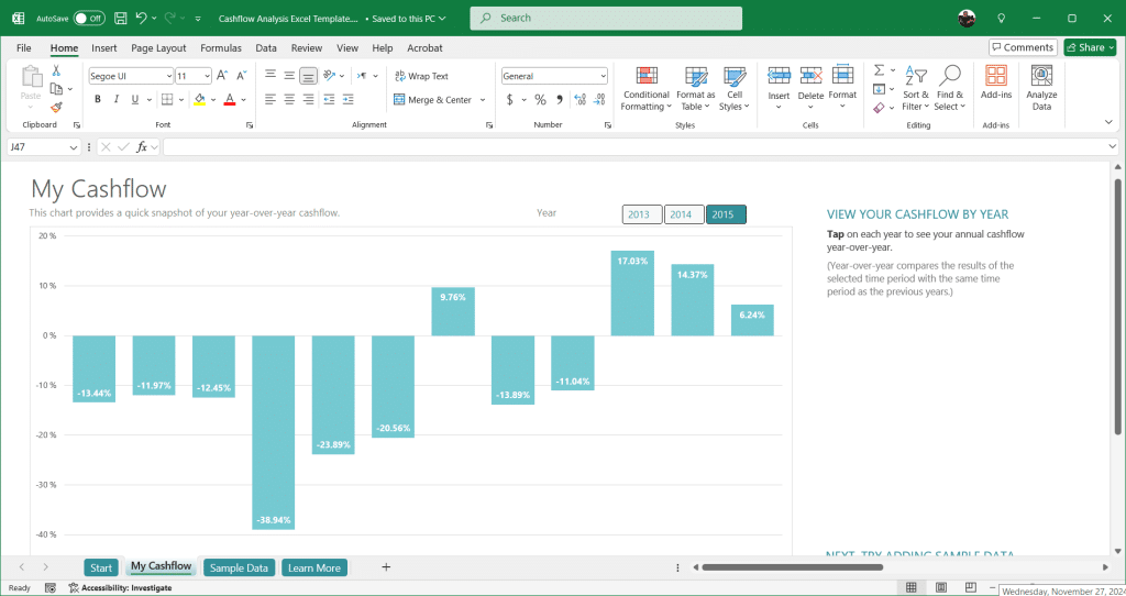 Free Cashflow Analysis Excel Template