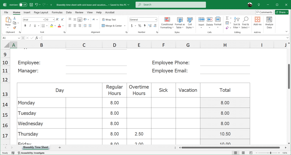 Free Pay Stub Template with Calculator for Excel