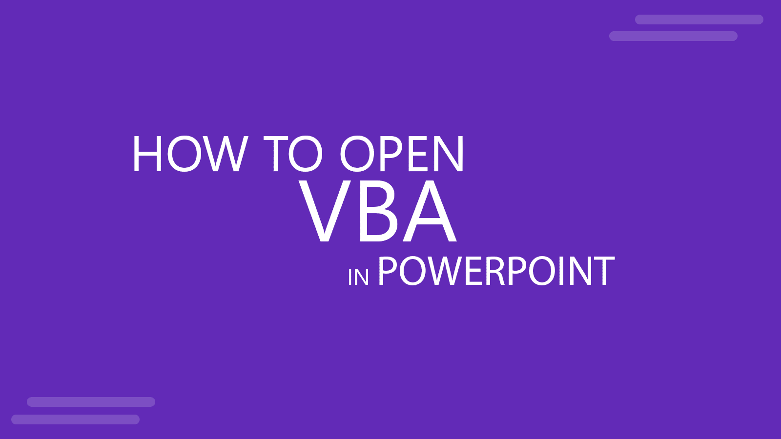 How to Open VBA in PowerPoint