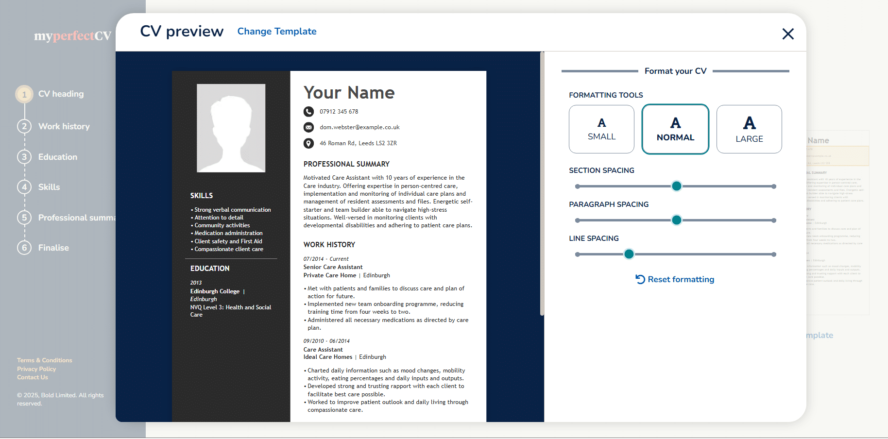 my perfect resume cv making tool