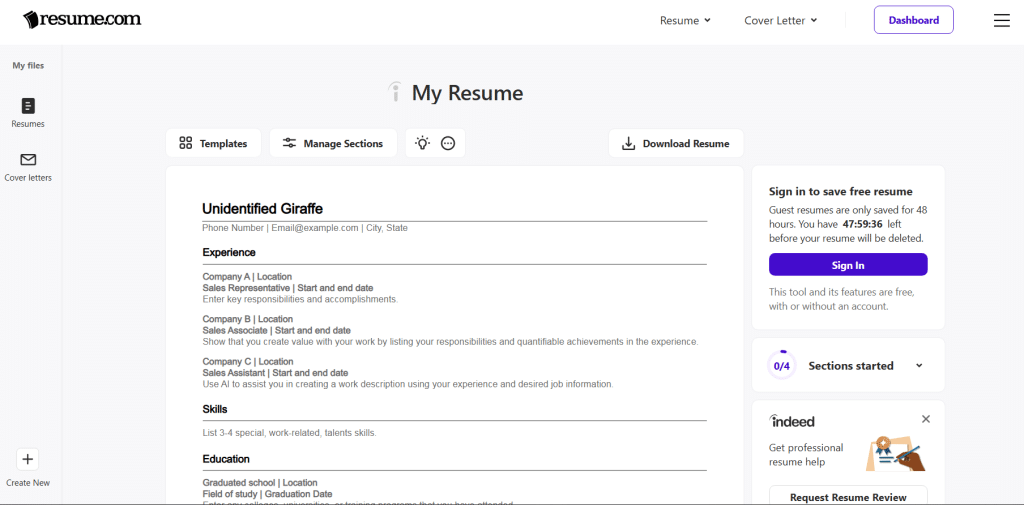 Resume.com Free Resume Builder