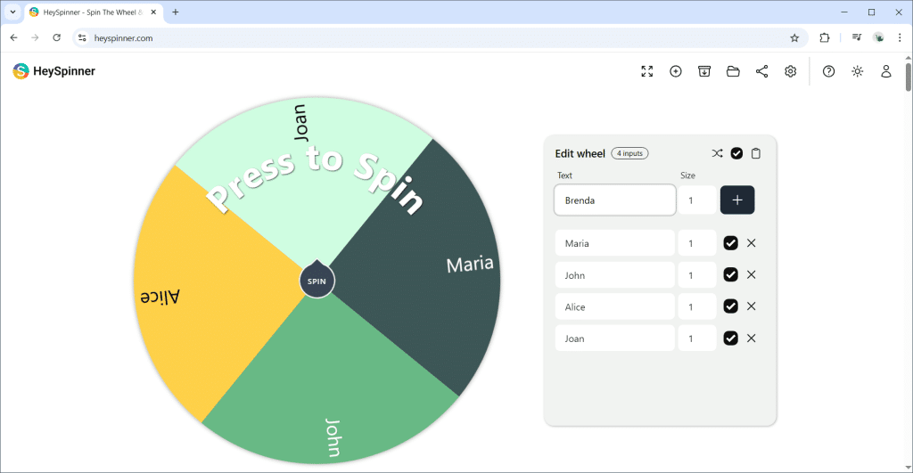 Heyspinner spin the wheel tool for fun games