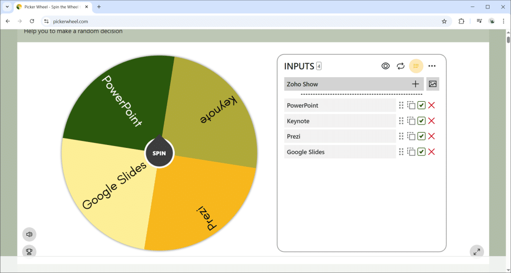 Pick Wheel Tool Online