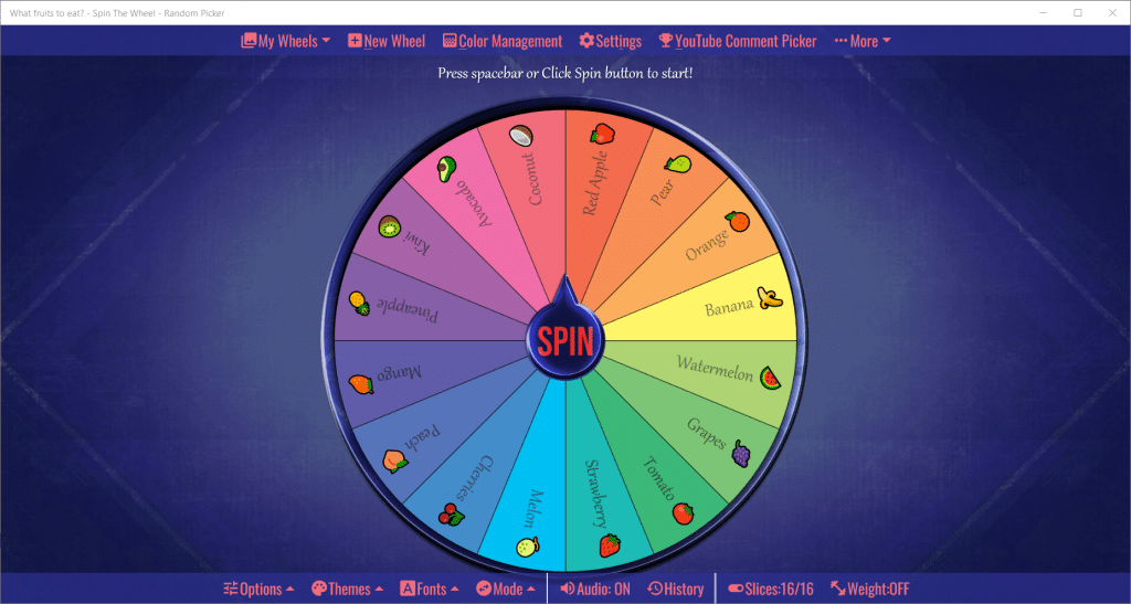 Spin the wheel random picker for Windows