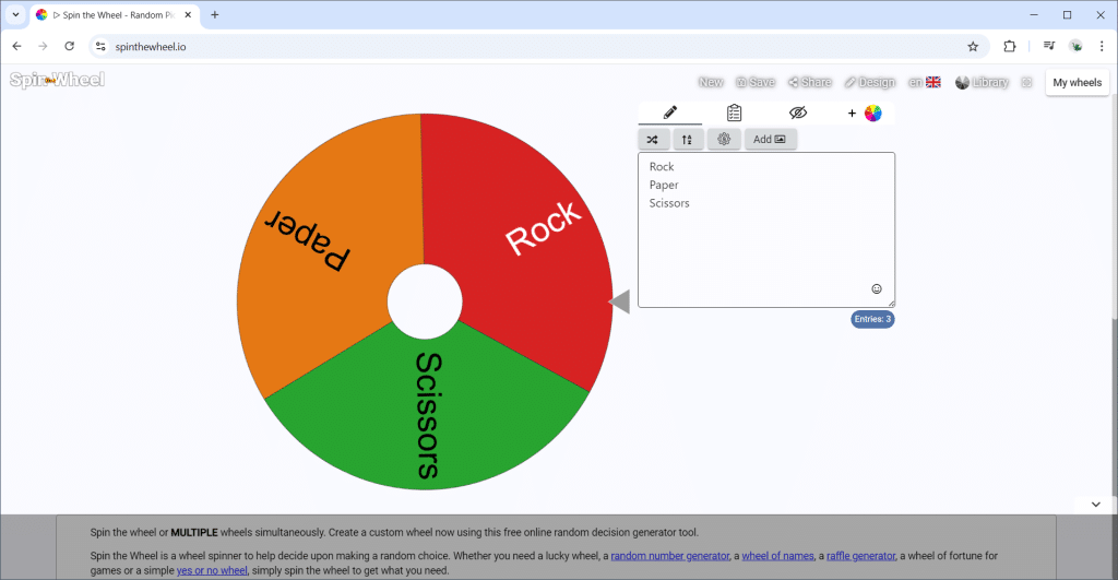 Spin the wheel tool for wheel of fortune game